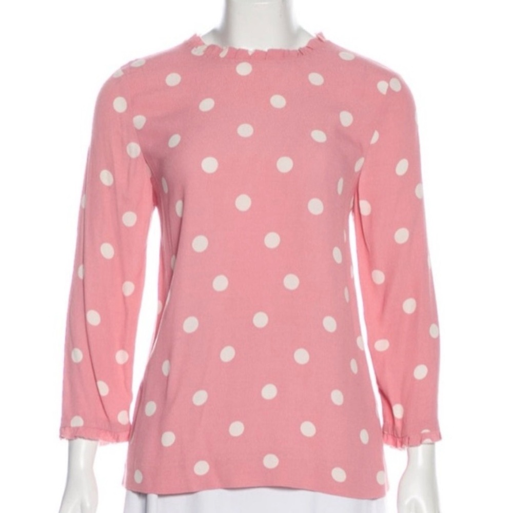 Kate Spade New York Pink Polka Dot Blouse